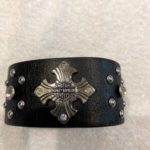 Harley Davidson Leather Wrap Bracelet with Sparkle
